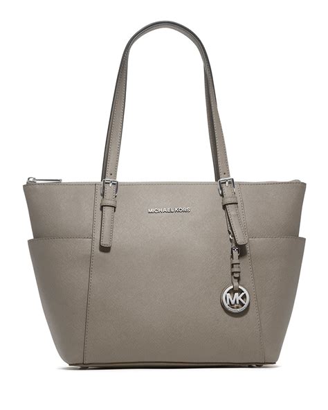 michael kors logo tote grey zipped|michael kors tote bag sale.